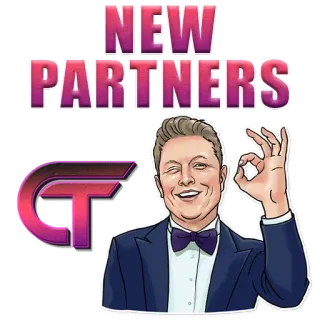 😊 ab534dac Elon Musk NEW PARTNERS elon musk, đối tác mới, công nghệ, kinh doanh, dấu ok, nháy mắt, áo vest, nơ telegram sticker