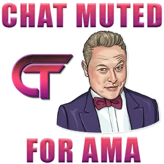 🙂 d4a74a74 Elon Musk CHAT MUTED
FOR AMA Elon Musk, Meme, AMA, Trò chuyện, Tắt tiếng, Doanh nhân, Công nghệ telegram sticker