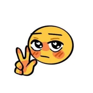 ✌️ 0e05184f Эмодзи, Знак мира, Милый, Мультфильм, Каваий, Выражение telegram sticker