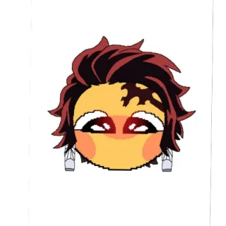 🙂 885a718e Tanjiro Kamado Demon Slayer Аниме, Клинок, рассекающий демонов, Тандзиро Камадо, Эмодзи, Чиби telegram sticker