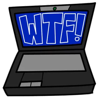 💻 3312d6a5 WTF! Laptop, Tekst, wtf, Slang telegram sticker