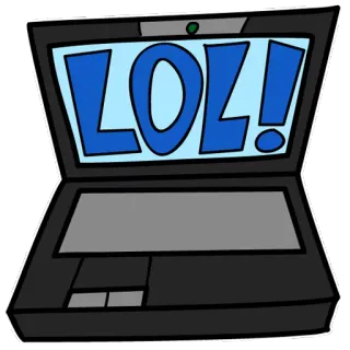 😆 419fced5 LOL! laptop, komputer, lol, śmieszne, internet, mem telegram sticker