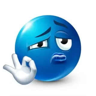 👌 18afa7e7 이모지, 파란색, OK 제스처, 밈, 반응, 인터넷 은어 telegram sticker