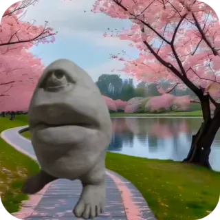 ☺️ 30246dbb 외눈박이, 벚꽃, 자연, 디지털 아트, 기괴한, 초현실적인 telegram sticker