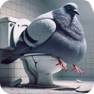 🐦 8d184973 비둘기, 변기, 새, 동물, 웃긴, 욕실, 금이 간, 유머 telegram sticker