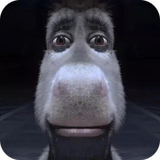 🥲 a4a96532 Donkey Shrek 당나귀, 슈렉, 영화, 만화, 웃긴 telegram sticker