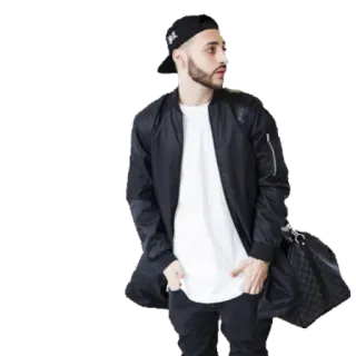 👜 43cb31e7 hombre, chaqueta, barba, gorra, moda, estilo, streetwear telegram sticker