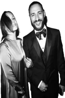 ❤ 96267d0f gente, pareja, ropa formal, blanco y negro, retrato, sonriendo telegram sticker