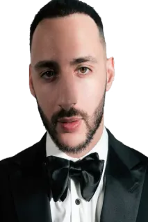 🤵 f4cc8a6a hombre, esmoquin, pajarita, traje formal, retrato, moda telegram sticker