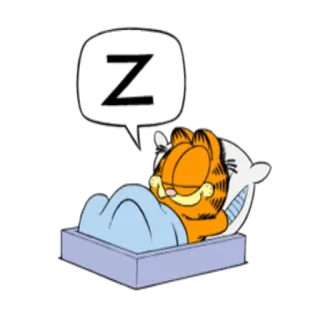 😴 beb781f6 Garfield Z garfield, cat, sleep, sleeping, cartoon, lazy, zzz telegram sticker