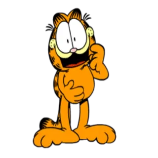 😀 e3d2f90f Garfield cartoon, cat, Garfield, humor, lazy, orange, comic, character telegram sticker