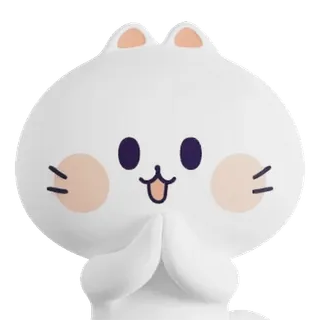 💬 53be01f3 fofo, desenho animado, animal, branco, personagem, kawaii telegram sticker