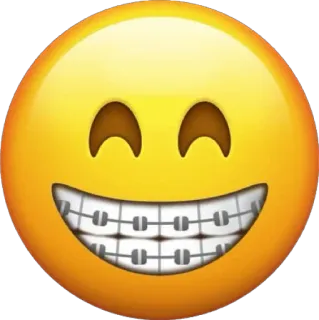 😁 30912173 Emoji, Sorriso, Aparelho, Feliz, Rosto telegram sticker