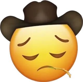 🤠 3bf47229 Emoji, Cowboy, Triste, Faroeste, Chapéu, Emoji Cowboy, Emoji Triste telegram sticker