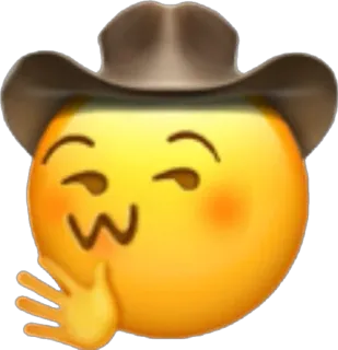 🤠 41e91c10 Emoji, Cowboy, Beijo, Rosto, Chapéu telegram sticker