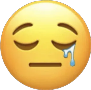 😪 59608168 emoji, triste, chorando, rosto, amarelo, emoção telegram sticker