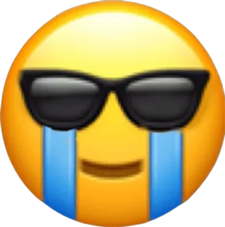 😎 63a1162e emoji, óculos de sol, chorando, legal, feliz, lágrimas telegram sticker