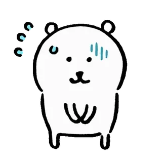 💬 49955ed4 Bär, Eisbär, Cartoon, süß, nervös, schwitzend telegram sticker