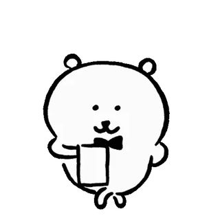 💬 86c73b33 Bär, Tier, Fliege, Kellner, niedlich, minimalistisch, schwarz weiß telegram sticker