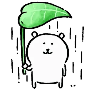 💬 f60a8387 Bär, süß, Tier, Cartoon, Blatt, Illustration telegram sticker