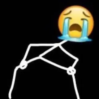😭 177d8257 이모지, 우는, 막대기인간, 슬픈, 밈, 감정적인, 만화, 그림 whatsapp sticker