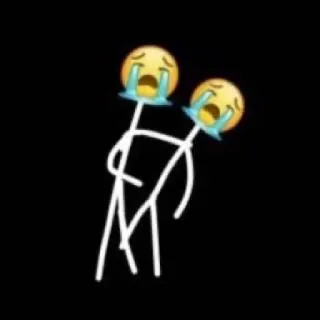 😭 2d2b2133 울음, 이모지, 막대기 인간, 슬픈, 눈물 whatsapp sticker