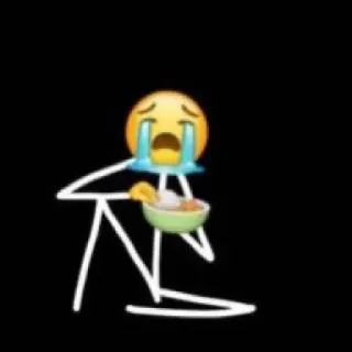 😭 e27a68ab 울음, 이모지, 슬픔, 그릇, 막대기 인간 whatsapp sticker