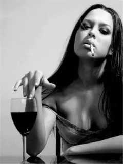 🚬 377de2fd sigaret, wijn, vrouw, roken, drinken, alcohol, tabak telegram sticker