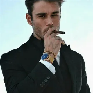 🚬 65e9570c man, sigaar, roken, pak, luxe, stijl, horloge telegram sticker