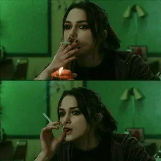 🚬 7172b98c sigaret, roken, vrouw, portret, Keira Knightley telegram sticker
