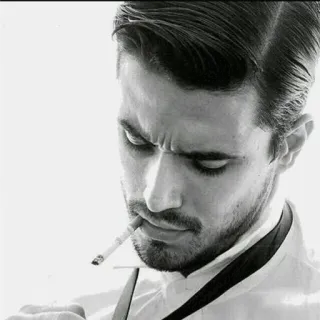 🚬 b9593961 man, sigaret, roken, portret, zwart wit, stropdas telegram sticker