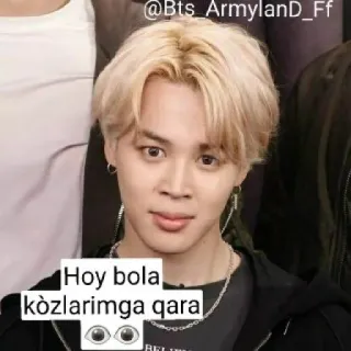 👁 777a18cb Jimin Hoy bola ko‘zlarimga qara kpop, bts, jimin, uzbeque, uzbequistão telegram sticker