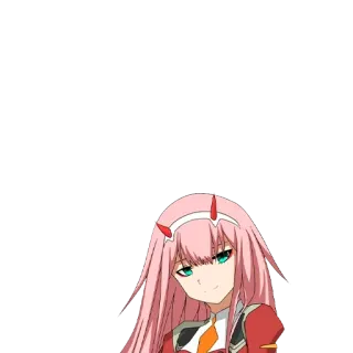 🌘 5cca8e9e Zero Two Darling in the Franxx Anime, Zero Two, Darling in the Franxx, Waifu, Süß, Pinke Haare telegram sticker