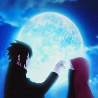 🧝‍♂️ bfca100a Sasuke Uchiha Naruto อนิเมะ, กลางคืน, พระจันทร์, ความรัก, โรแมนติก, ซาสึเกะ, อุจิวะ telegram sticker