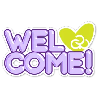 🤗 974890a7 WELCOME! powitanie, pozdrowienie, zaproszenie, serce telegram sticker