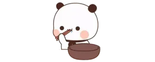 🍼 5a2a4aa3 panda, fofo, comendo, animal, kawaii, adesivo, culinária asiática telegram sticker