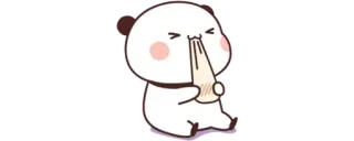 🍼 8cf9cac8 panda, fofo, desenho animado, assoando o nariz, lenço, triste, doente telegram sticker