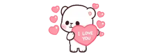 🍼 d077ba36 I LOVE YOU urso, amor, coração, fofo, romântico, valentim telegram sticker