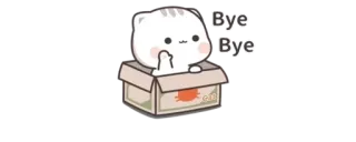 🍼 dfe85316 Bye Bye gato, dedo do meio, tchau, desenho animado, ofensivo telegram sticker