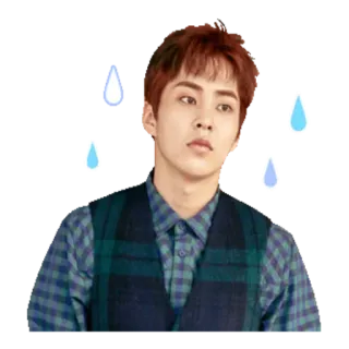 😓 21e3f1f7 kpop, xiumin, exo, singer, music, sweat, anxiety telegram sticker