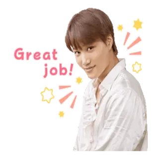 👍 4b2b5fc0 Great job! great job, encouragement, positive, korean, kpop, man, exclamation telegram sticker
