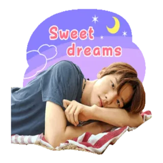 😴 6898d697 Sweet dreams sweet dreams, sleep, moon, clouds, person telegram sticker