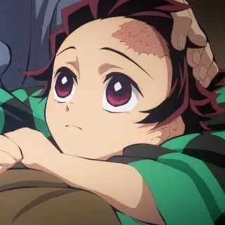 🦖 996a2d39 Tanjiro Kamado Demon Slayer Tanjiro, Demon Slayer, anime, sad, character, boy, manga whatsapp sticker