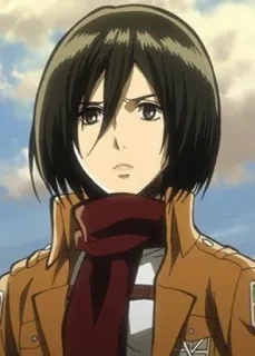 🖕 17054329 Mikasa Ackerman Attack on Titan Anime, Mangá, Ataque dos Titãs, Mikasa, Personagem, Animação whatsapp sticker