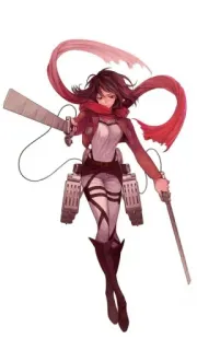 🔪 31ff9fd4 Mikasa Ackerman Attack on Titan Anime, Personagem, Espadas, Ataque dos Titãs, Mikasa Ackerman, Mangá whatsapp sticker