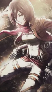 🧐 3d0a0e19 Mikasa Ackerman Attack on Titan Anime, Ataque dos Titãs, Mikasa, Mangá, Personagem whatsapp sticker