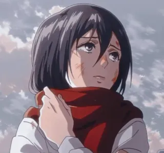 🙄 6311fbf2 Mikasa Ackerman Attack on Titan anime, personagem, triste, attack on titan, mikasa ackerman whatsapp sticker