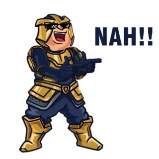 😉 2ff99131 NAH!! sticker, charakter, nö, zeigen, rüstung, lustig whatsapp sticker