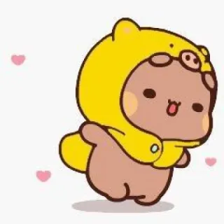 👩‍🚀 30347df4 귀여운, 만화, 동물, 돼지, 곰, 움직이는, 카와이, 춤추는 telegram sticker