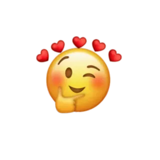 🥰 5ddd5d32 絵文字, ウインク, ハート, かわいい, 可愛い, 考えてる, 愛 telegram sticker